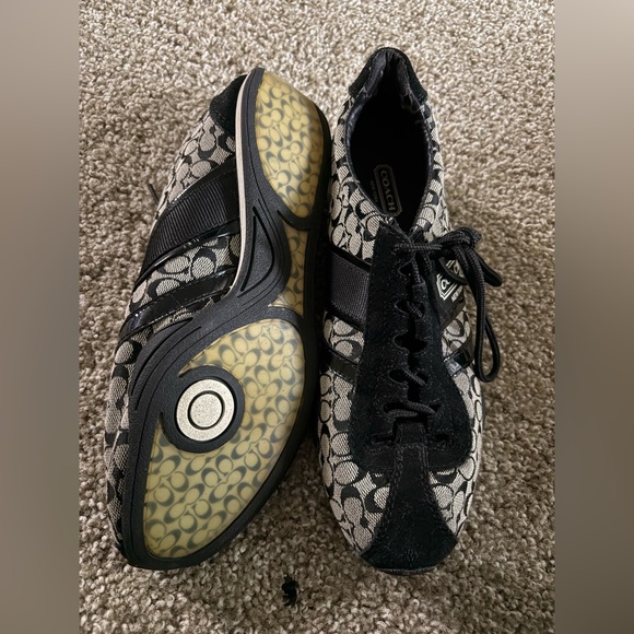 Coach Monogram Black and Cream Sneakers - Picture 1 of 4